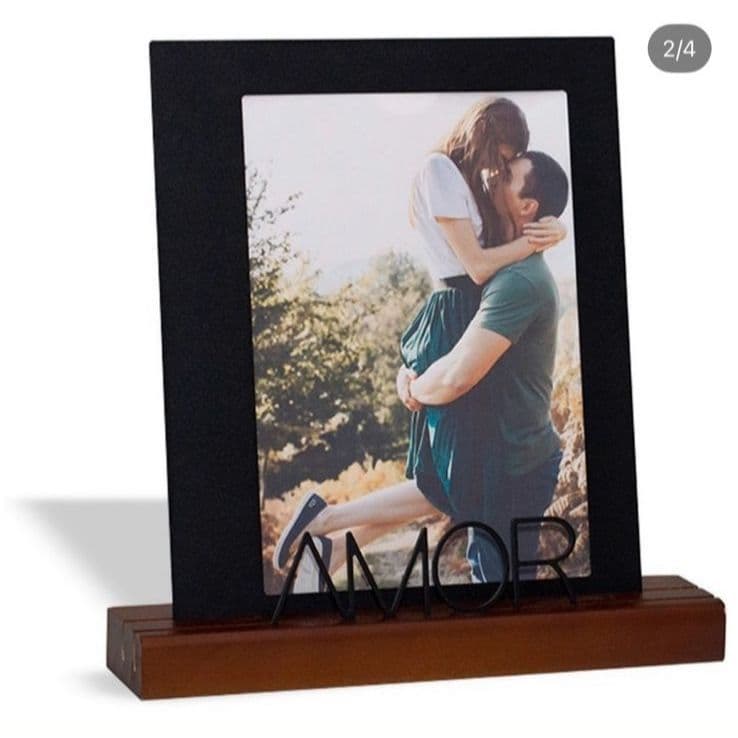 Porta Retrato Foto Amor Luxo Elegante 13x18 Cm Madeira Mesa Decoração