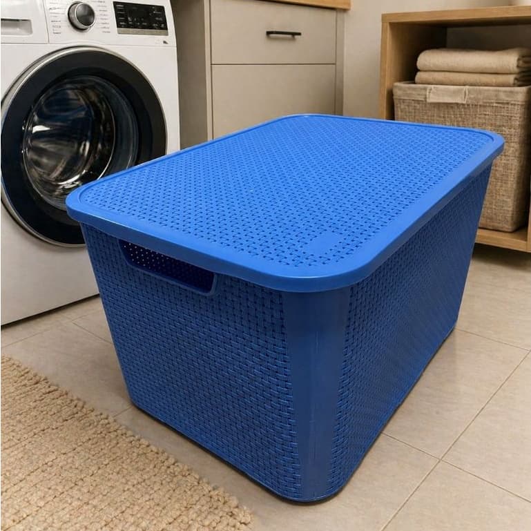 Caixa Organizadora Rattan 70 Litros - Azul Royal