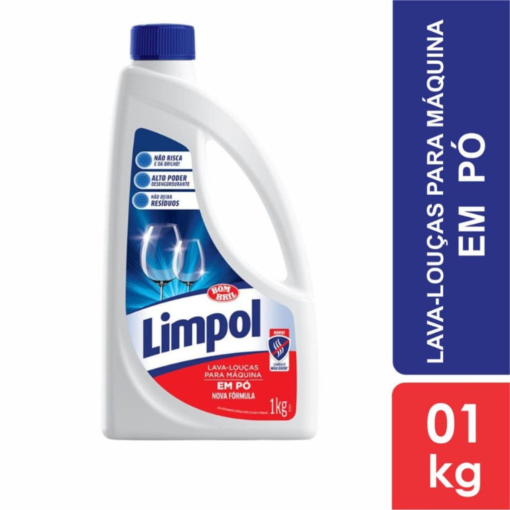 Sabão Lava Louças para Máquina em Pó Limpol 1 KG - Bombril