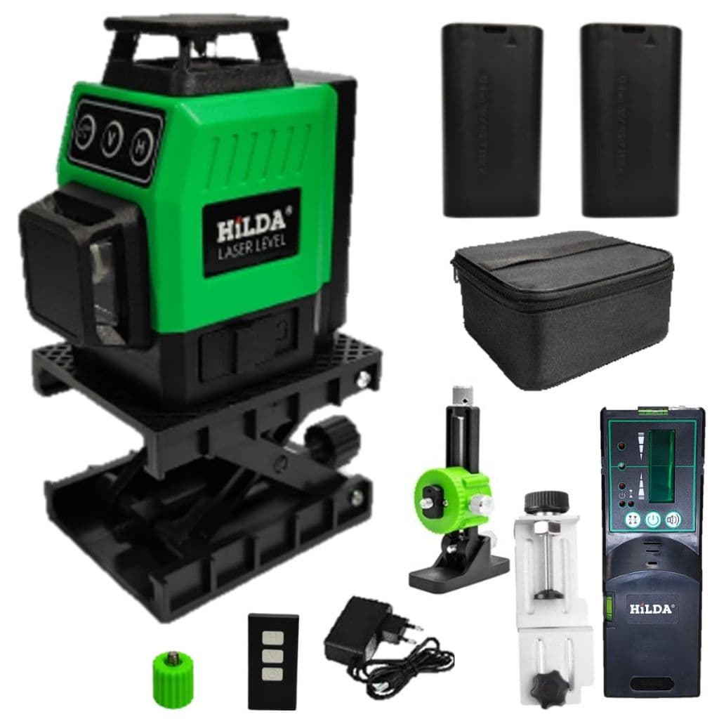 Nível a Laser HildA 12 Linhas com 2 Baterias e Acessórios