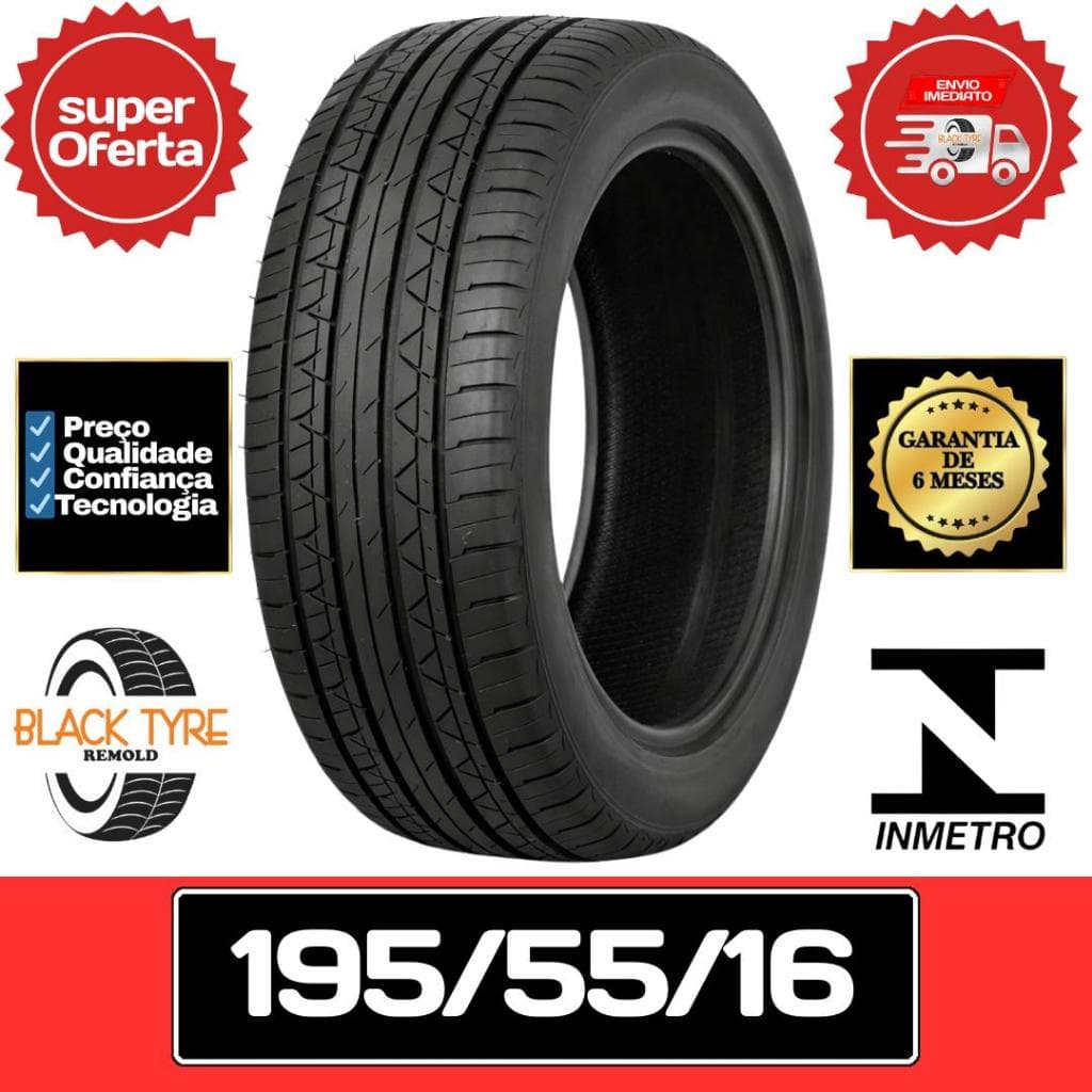 Pneu Remold Black Tyre 195/55 R16 Excellence Aro 16
