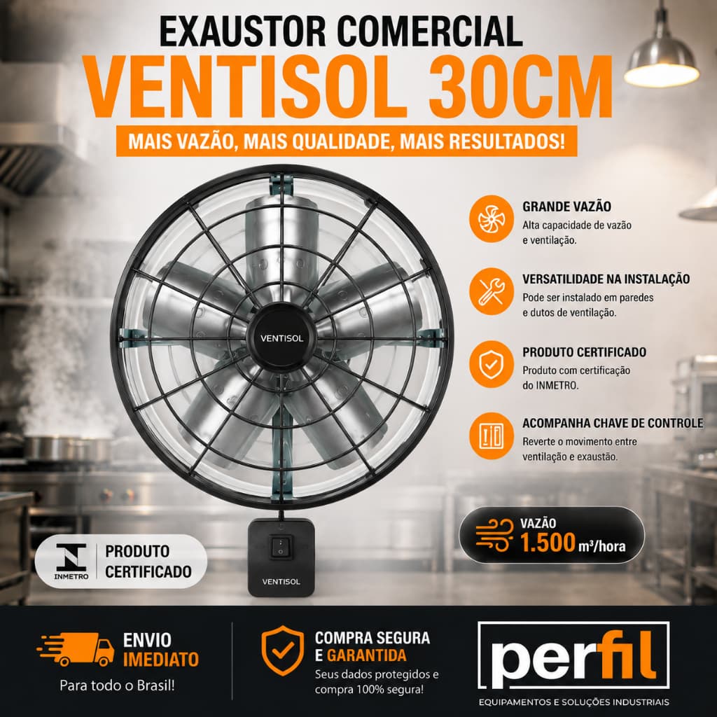 VENTILADOR EXAUSTOR 30CM 220V VENTILADOR INDUSTRIAL EXAUSTOR INDUSTRIAL EXAUSTOR DE PAREDE 220V