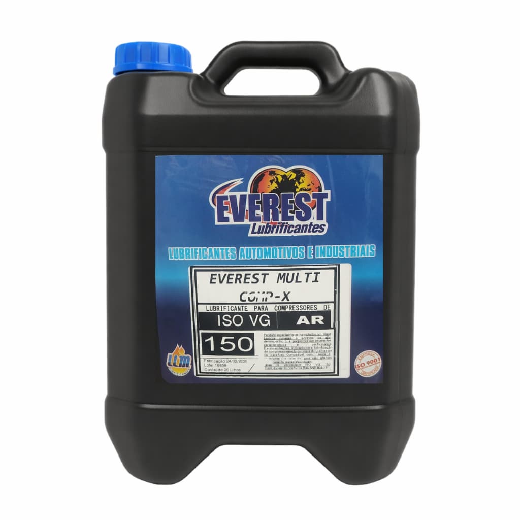 Galão de óleo compressor ISO VG 150 Everest para máquinas industriais e compressores de ar pistão