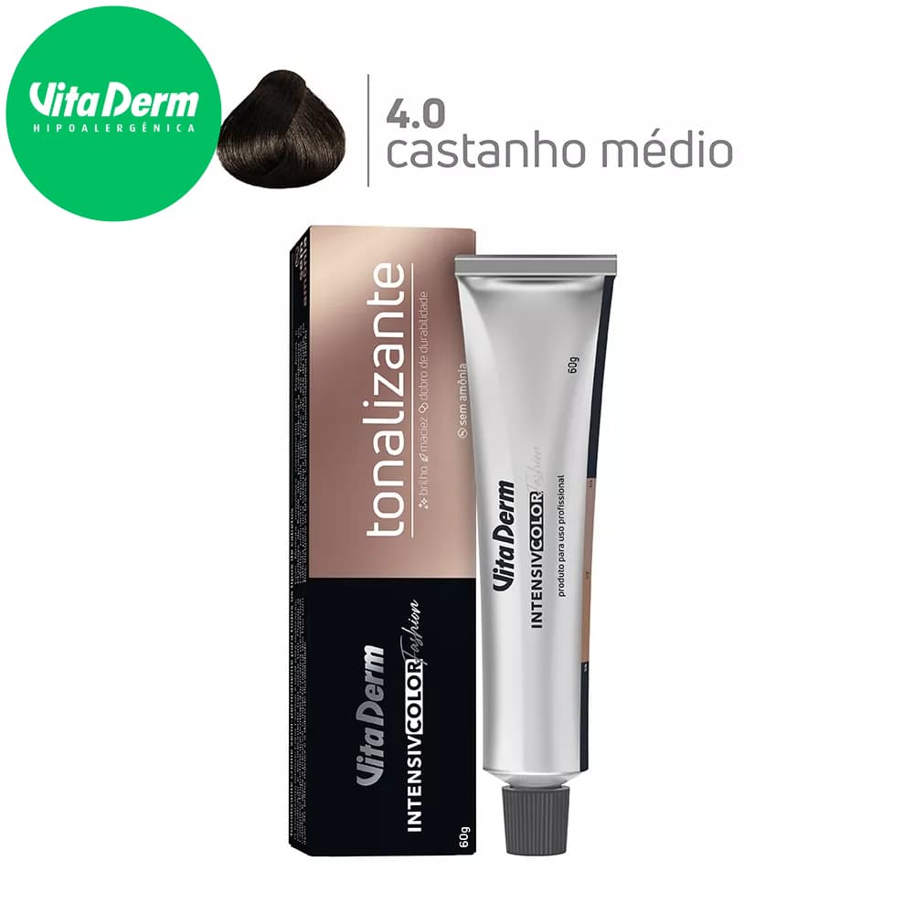 Tonalizante Pro Icf 4.0 Castanho Médio 60gr Vita Derm