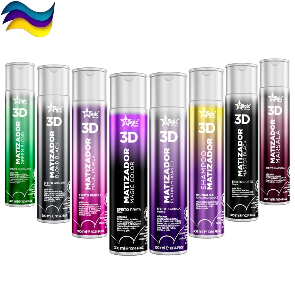 Magic Color Gloss 3D Matizador 300ml Todos os Efeitos Cabelos Loiros Preto Marsala Champagne Brilho