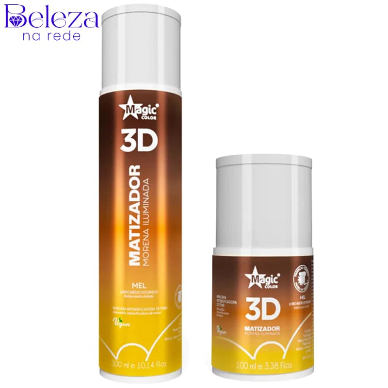 Matizador Magic Color 3D Morena Iluminada Mel - Efeito Loiro Médio Dourado Escolha o Seu