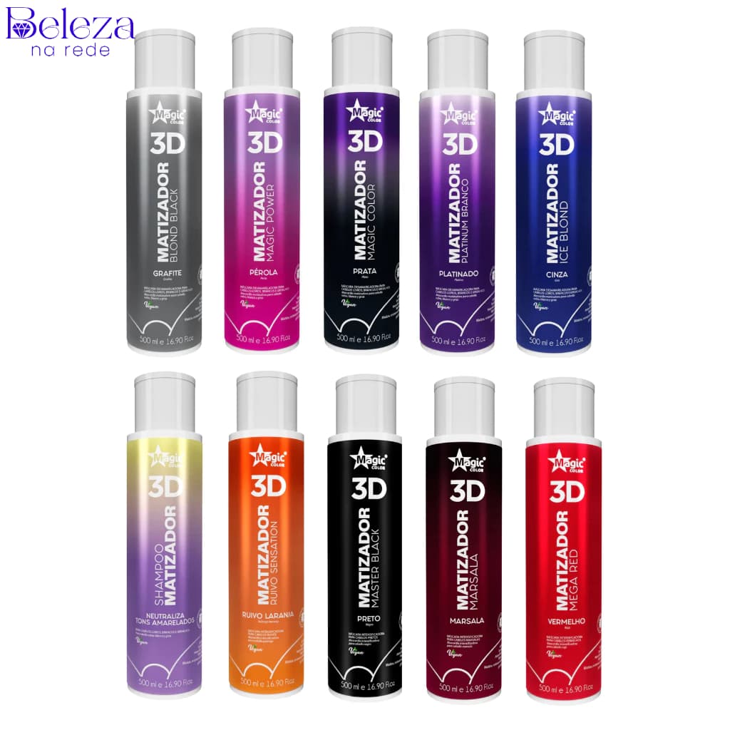 Matizador Magic Color 500ml Loiro/Platinado/Grisalho/Ruivo/Preto (Escolha Sua Variação)