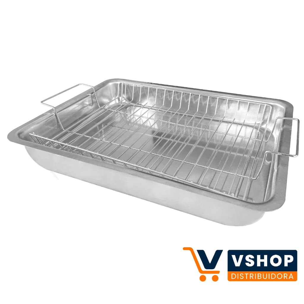Forma Assadeira Retangular Alta com Grelha nº3, nº4 e nº5 Alumínio Resistente