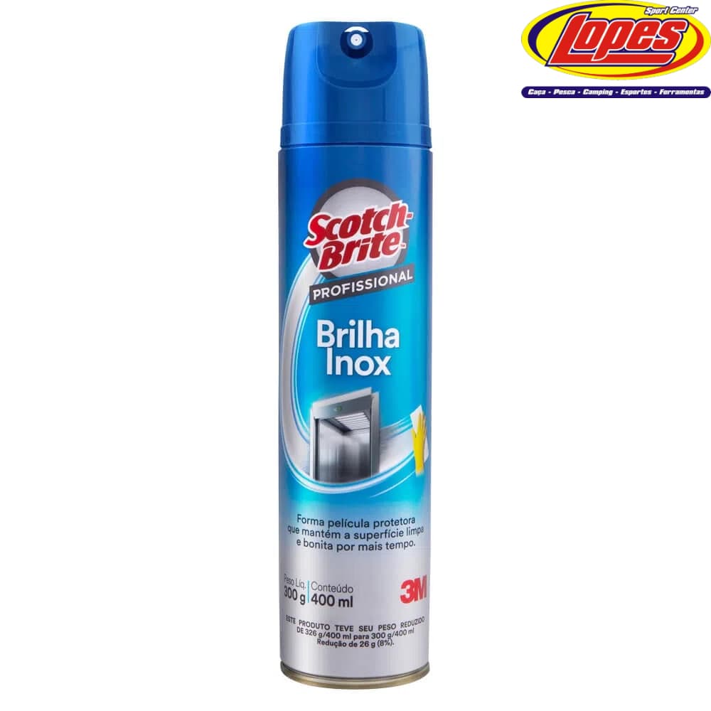 Lata azul de 400ml de Brilha Inox Scotch-Brite para limpeza profissional 3M