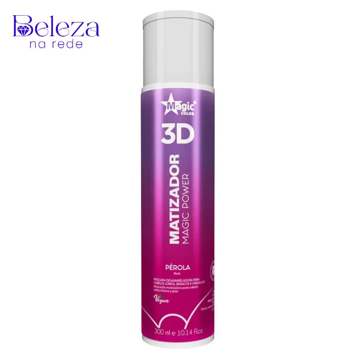 Matizador 3D Efeito Pérola Power Magic Color 500/300/100ml - Máscara Matizadora P Loiros e Grisalhos