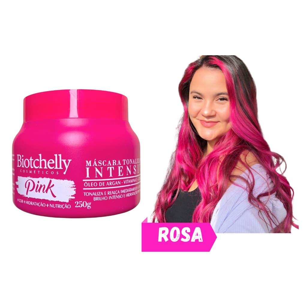 Máscara Matizadora Tonalizante Rosa 250g Biotchelly