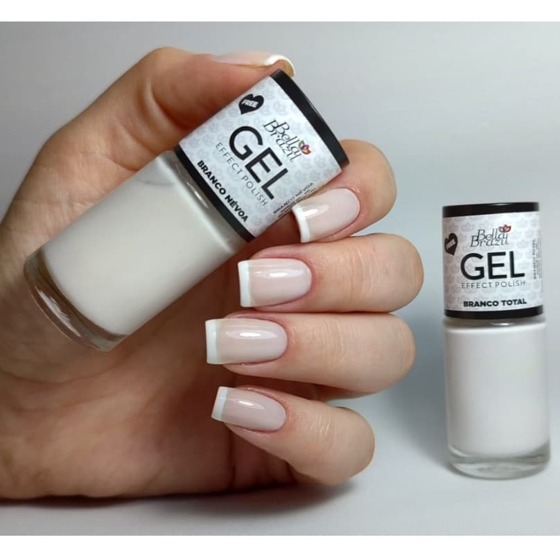 Esmalte Efeito Gel Tons Branco, Cinza e Preto 9ml Seca Sem Cabine