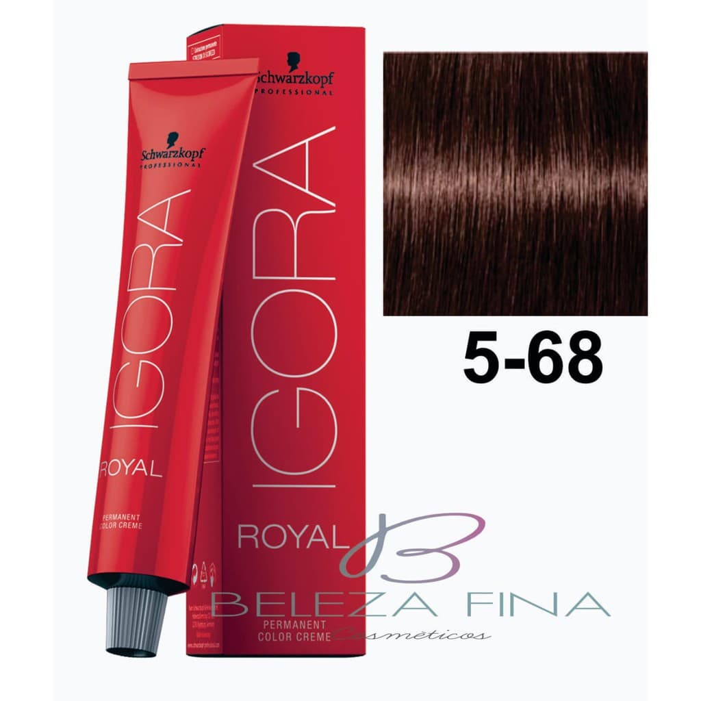 Coloração Schwarzkopf Igora Royal Tintura 5-68 60g CASTANHO CLARO MARROM VERMELHO