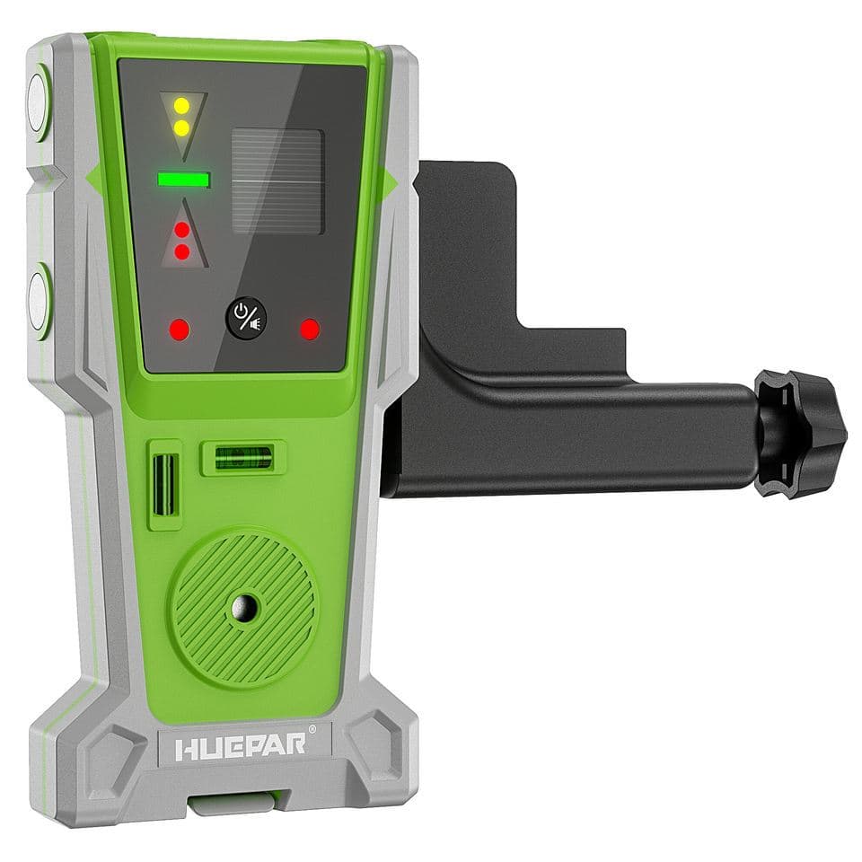 Receptor Laser Digital Huepar Nível Verde e Vermelho com Visor LED e Suporte Magnético