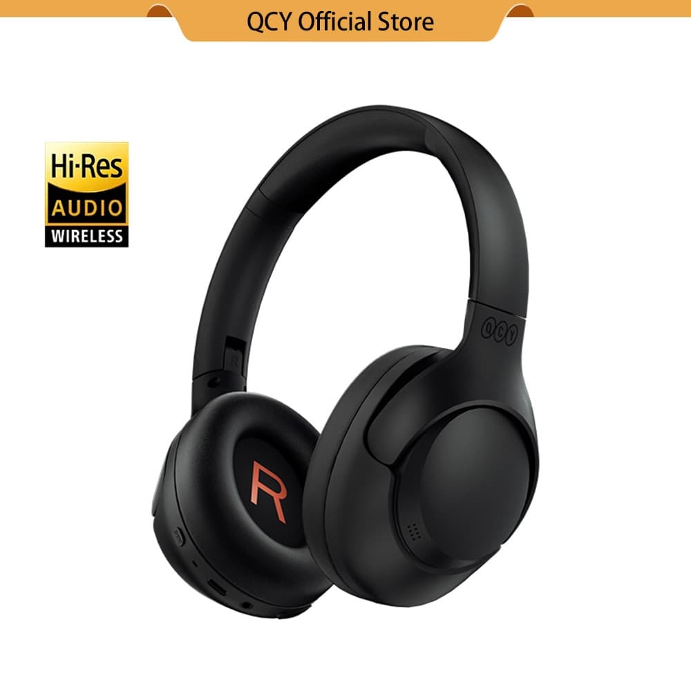 Fones de ouvido sem fio QCY H3 ANC com cancelamento de ruído, pretos, frente