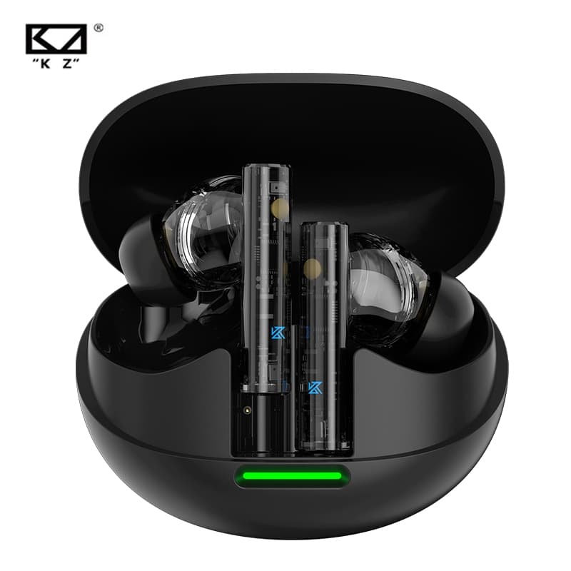 KZ Carol Pro TWS Bluetooth 5.4 Fone de Ouvido com Cancelamento de Ruído Ativo, À Prova D'água, com Estojo de Carregamento Aberto
