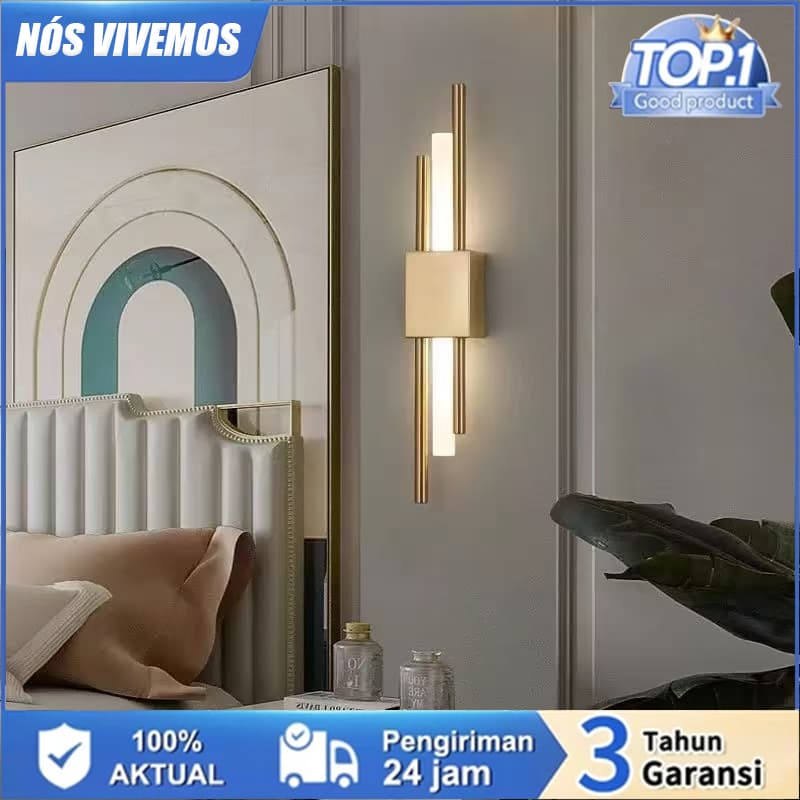 Arandela de parede linear moderna dourada 1 metro 10W com luzes LED