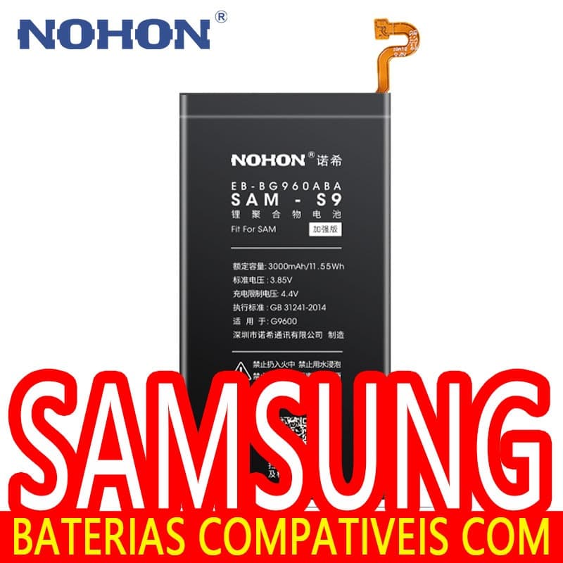 Bateria Oficial NOHON Para Samsung S9 S10 S20 S21 S22 S23 S24 Plus Ultra Edge Note 8 9 10 20 A50 A52