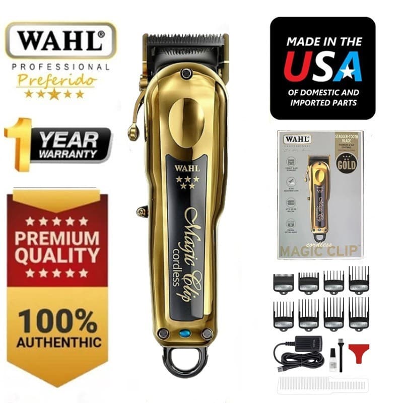 Máquina De Cortar Cabelo Wahl Sem Fio Com Clipe Mágico Dourado 5 Estrelas-Aparador De Ferramenta De Corte Bivolt