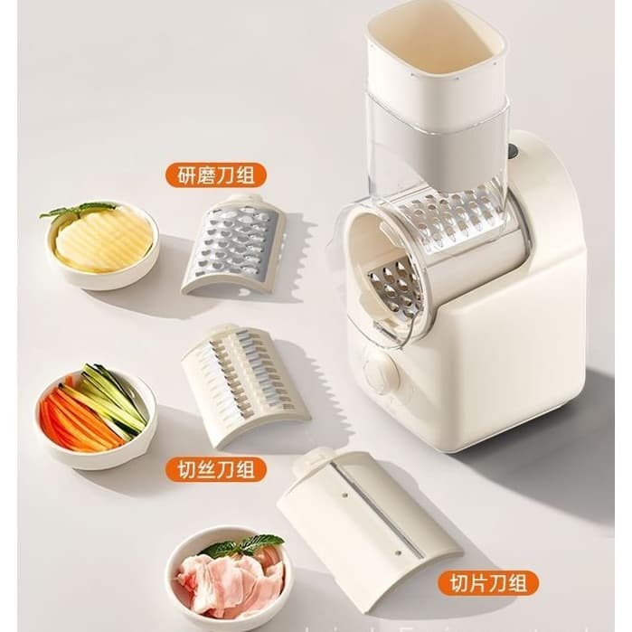 Cortador de Legumes Elétrico Rotativo Multifuncional - Fatiador e Ralador de Batata Automático para Cozinha Doméstica