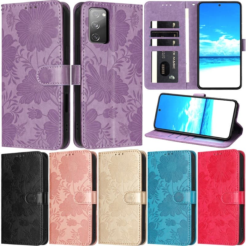 Capas de luxo com estampa floral para Samsung Galaxy em várias cores