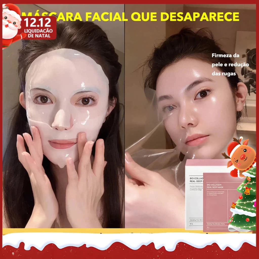 2/4/6/8pcs Máscara Hidratante Tipo Divisão De Colágeno Clarificante Translúcido E Definida Profundamente .