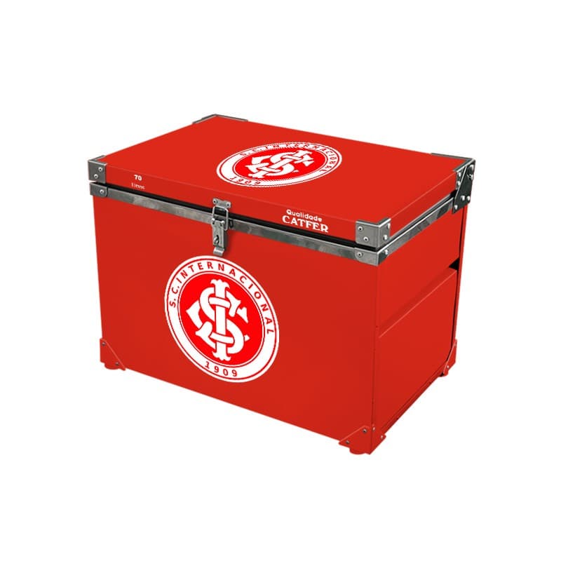 Caixa Térmica 70 Litros Vermelho Cervejas com logo S.C. Internacional 1905