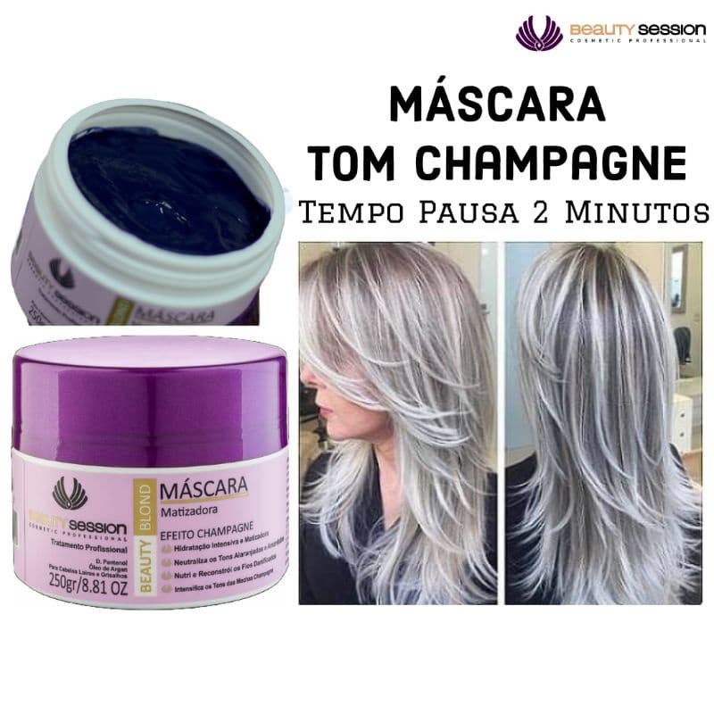 Máscara Matizadora Champagne Profissional 250 gr - Beauty Blond - Beauty Session Cosmetic Professional
