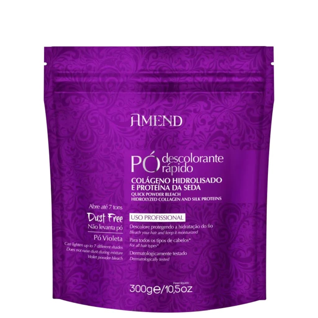 Pó Descolorante Rápido Amend Roxo 300g Colágeno e Proteína da Seda
