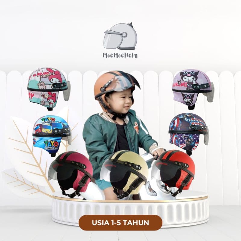 Capacete Infantil De 1 , 2 , 3 , 4 , 5 Anos , Chip Sincan Simples , Modelo Kuromi , Melodia , Tayo , Homem-Aranha , Hell