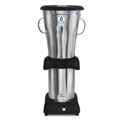 Liquidificador industrial profissional 6 litros 1200W aço inoxidável com jarro e base preta