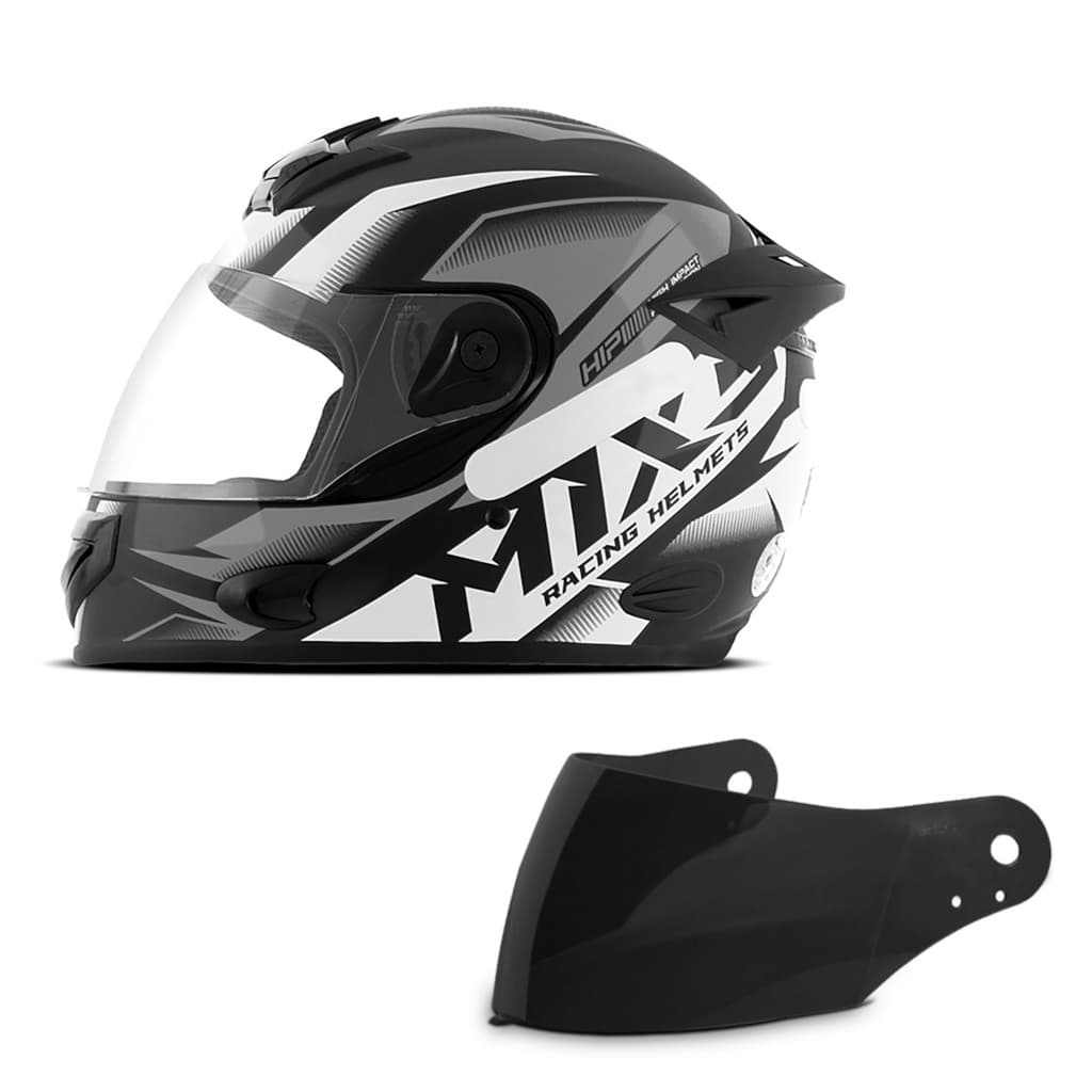Capacete Moto Fechado Integral Masculino e Feminino Mixs Mx2 Storm Brilhante Viseira Cristal + Viseira Fumê