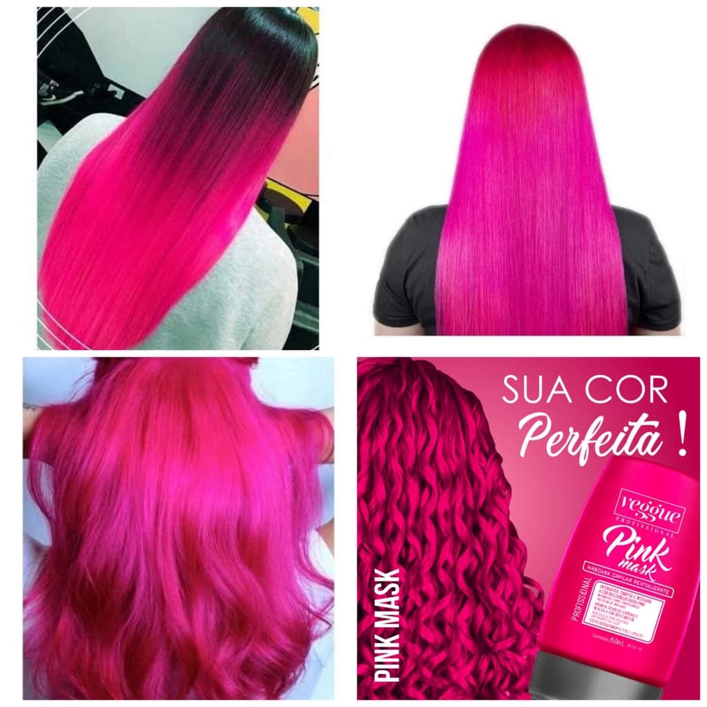 Máscara Capilar Matizadora Tonalizante Rosa Pink 150ml Veggue