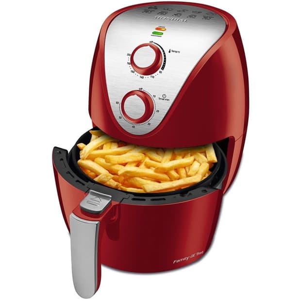 Frigideira Air Fryer Mondial Vermelha 3.5L 1500W com Batatas Fritas