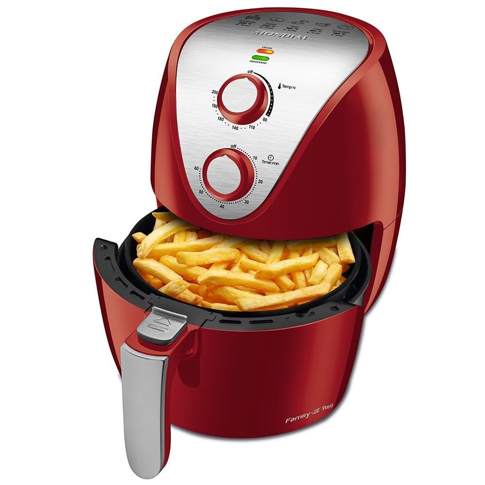 Frigideira Air Fryer Mondial Vermelha 3,5L 1500W com Batatas Fritas