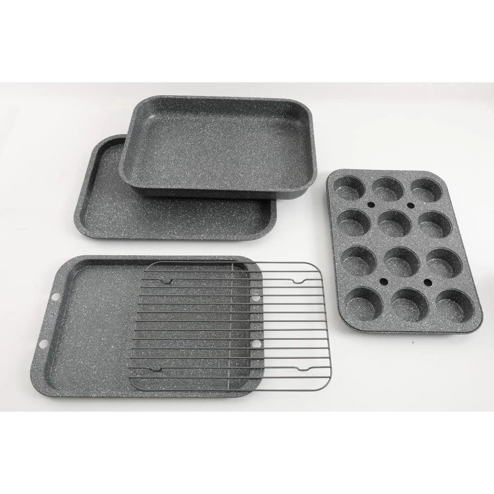 Conjunto de Assadeiras 5 Peças com Grelha Greystone Oster - Cinza