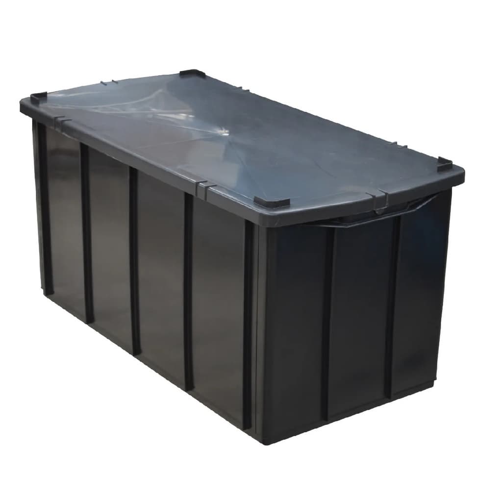Caixa Organizadora 70 Litros com Tampa 35x35,5x71cm Super Resistente, cor preta