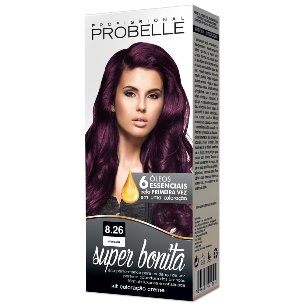 Coloração Super Bonita 8.26 - Marsala Probelle PROMOÇÃO