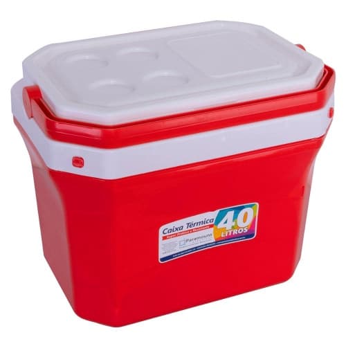 Caixa Térmica 40 Litros Vermelha Com Tampa e Alça 855 Paramount