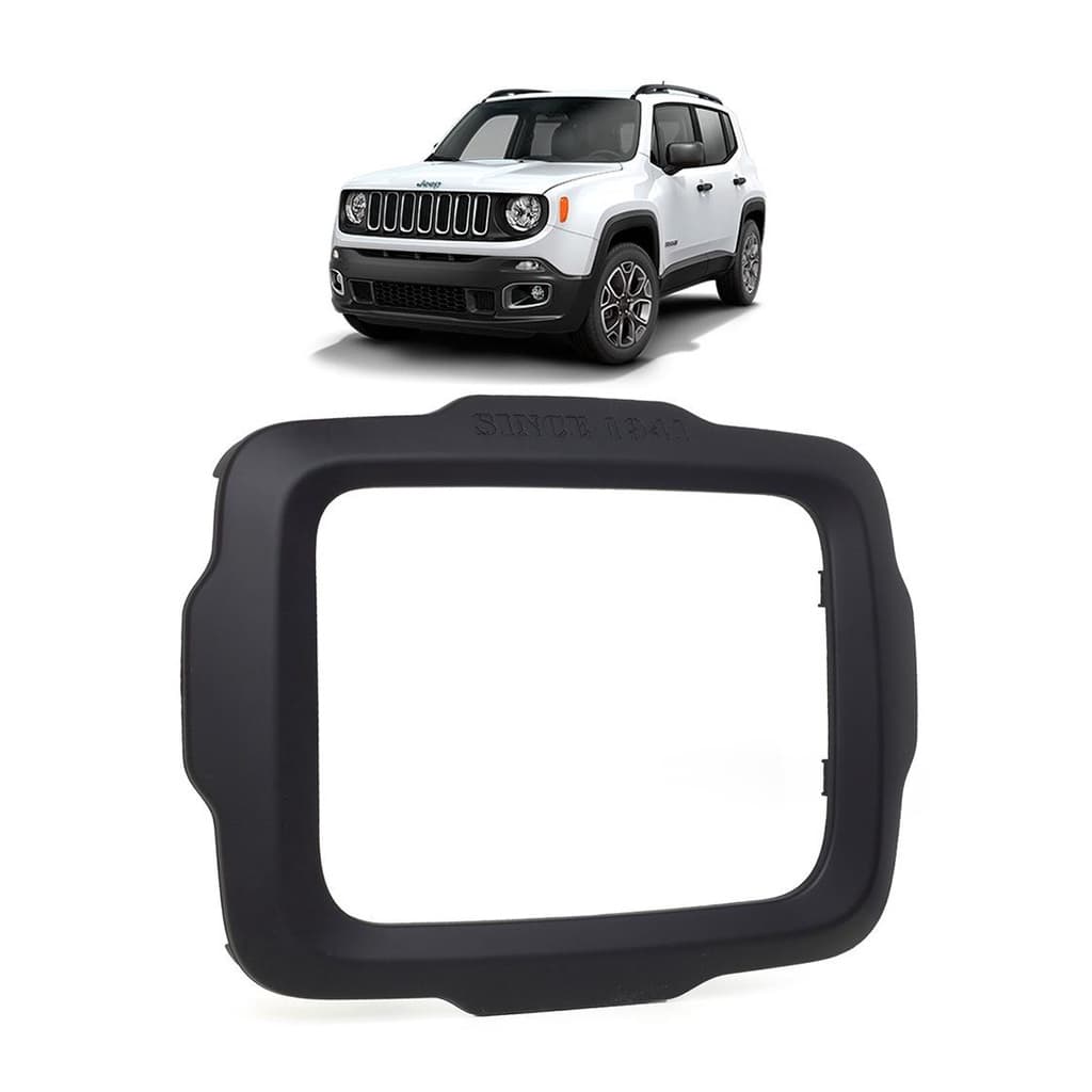 Moldura de rádio 2 din renegade 15/ preto soft com rádio original