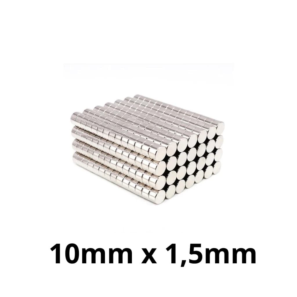 Kit 1000 peças de ímanes neodímio disco magnético N35 10x1,5mm pastilha redonda pequeno super forte