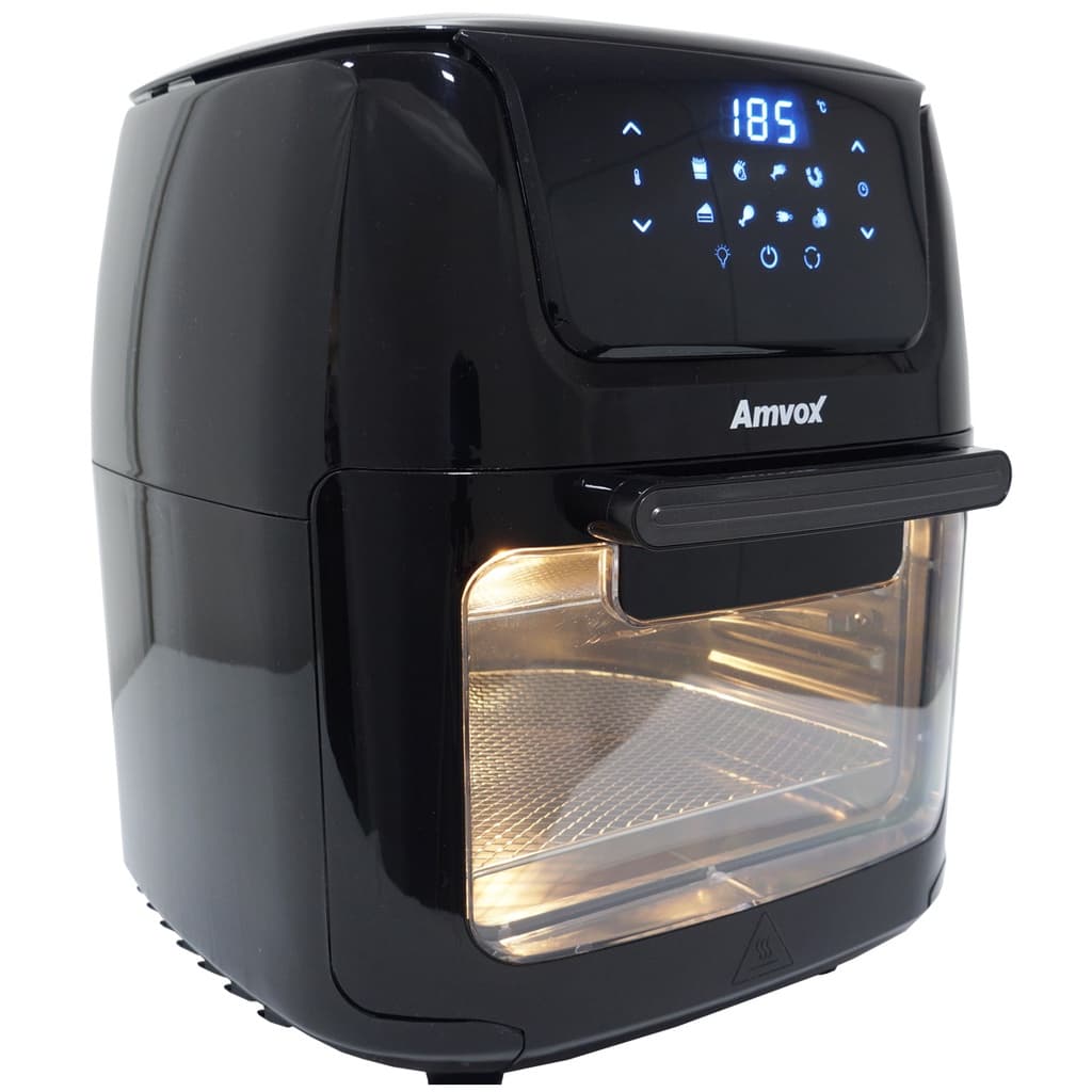 Fritadeira elétrica Amvox Oven Arf 1222, 12 litros, preta, 1700W, painel digital, luz interna acesa