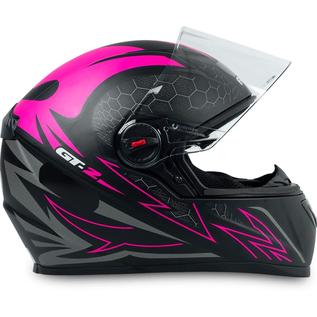 Capacete Fechado Para Moto Fw3 Gt2 Rosa Tamanho 58 Inmetro