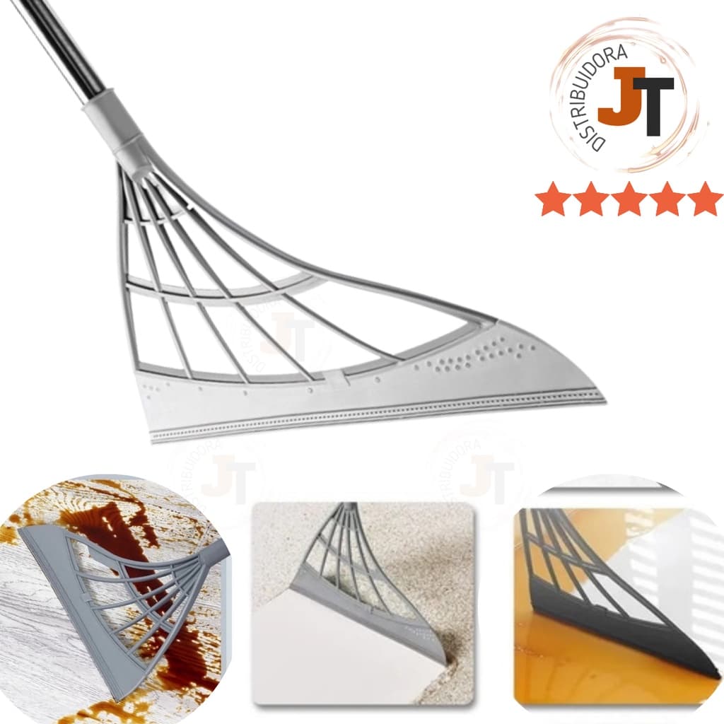 Mop Vassoura Rodo Mágico Limpa Seca Multiuso Piso Vidro Pelo Tira Cabelo Pet Retrátil Extensível Limpeza Cabo Inox Limpa