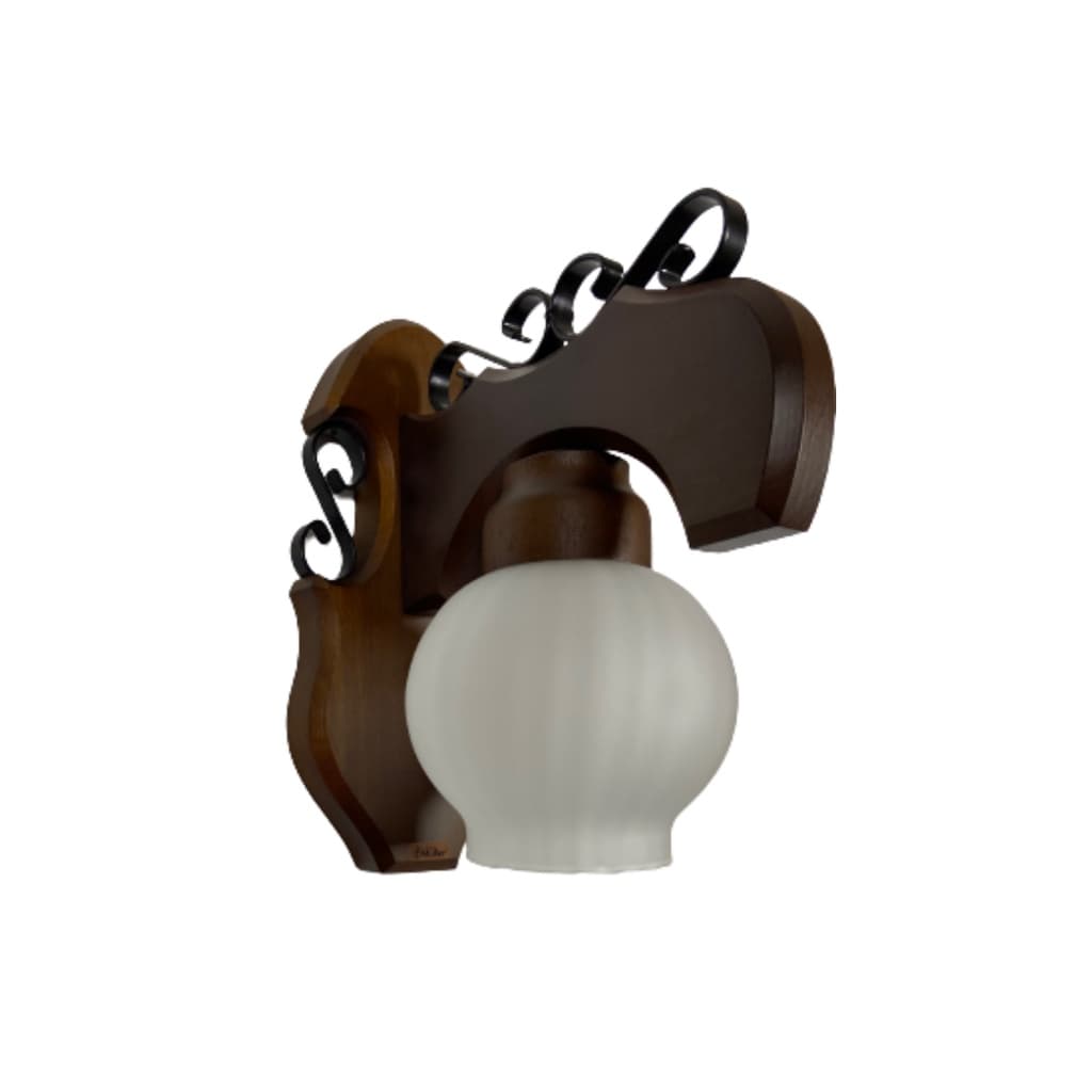 Luminária de Parede Arandela Canga Madeira Rustica 330E Luminária Rústica Luminárias Müller