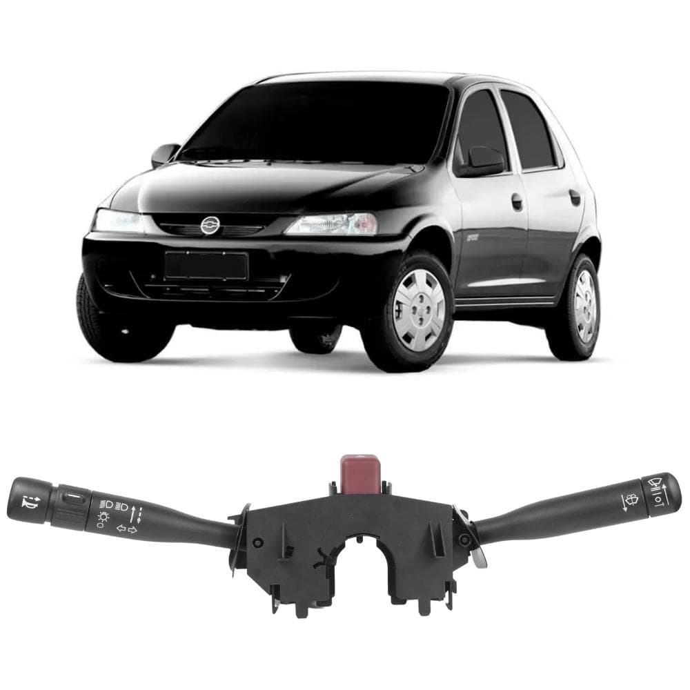 Chave de Seta Chevrolet Celta 2001 a 2006 Aciona Lanterna e Farol Alto e Baixo Lampejo de Farol Pisca Alerta Buzina Limpador com 2 Velocidades Dianteiro Lavador Dianteiro Ospina 042197 Original Gm 93378440