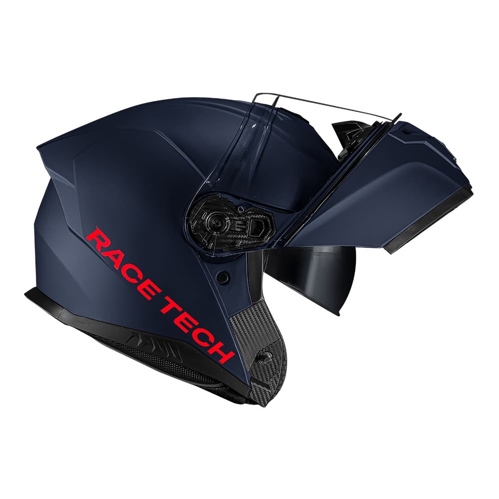 Capacete Articulado Race Tech Signal Monocolor Azul Fosco Robocop Escamoteável