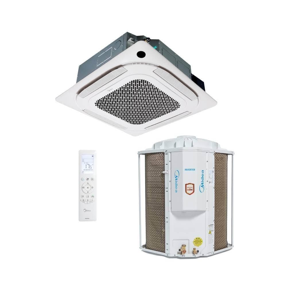 Ar condicionado split cassete Midea 4 vias inverter 36000 BTUs branco