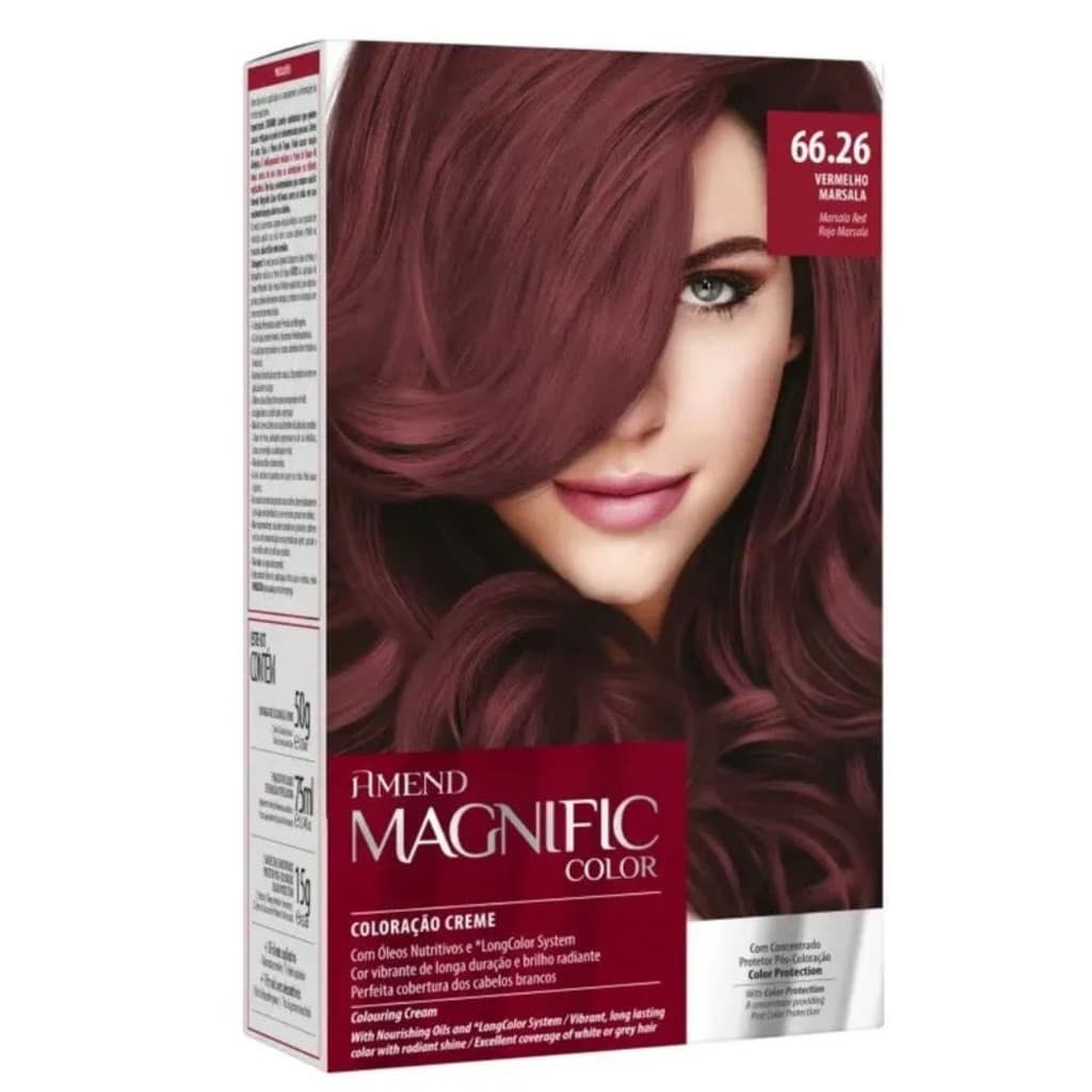 Coloração Magnific Amend Profissional Vermelho Marsala (66.26) - Amend