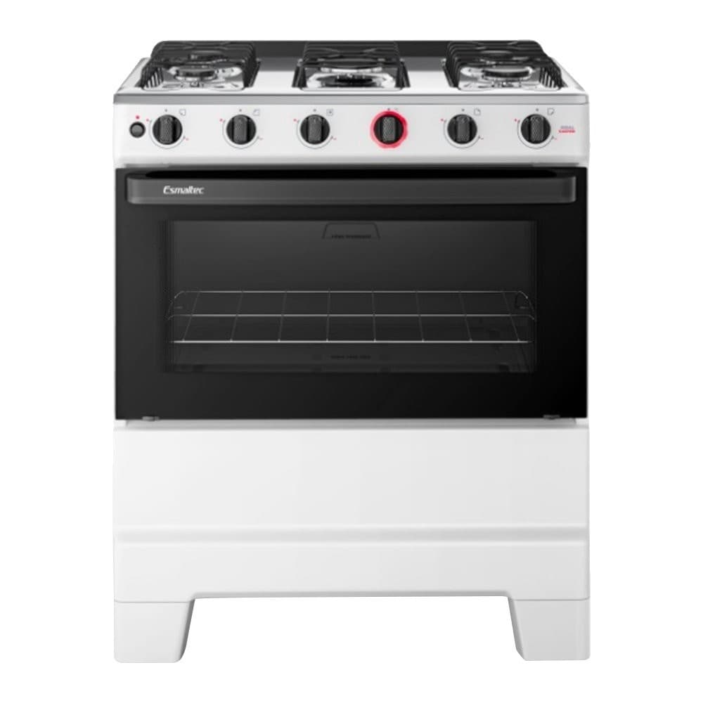 Fogão de Piso 5 Bocas Esmaltec F5IAB Ideal Super | Mesa em Aço Inox, Acendimento Automático, Branco, Bivolt